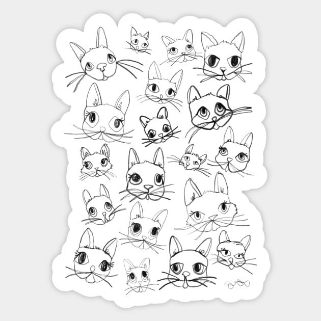 Continuous Kitties Sticker by AdrienneSmith.Artist